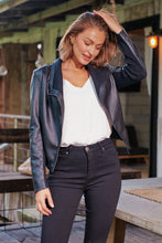 Load image into Gallery viewer, Darla Faux Leather Black Jacket