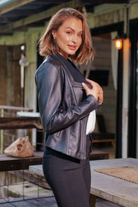 Darla Faux Leather Black Jacket