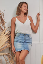 Load image into Gallery viewer, X Stitch Light Faded Denim Skirt