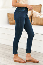 Load image into Gallery viewer, Dark denim mid rise jeans