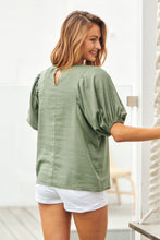 Load image into Gallery viewer, Piper Khaki Linen Batwing Top