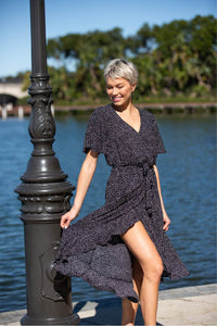 Joanna Black Spot Maxi Dress