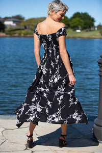 Fioralla Black Print Dress