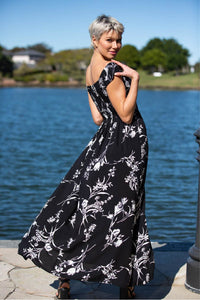 Fioralla Black Print Dress
