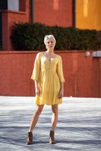 Load image into Gallery viewer, Kalinda Yellow Floral 3/4 Sleeve Dress